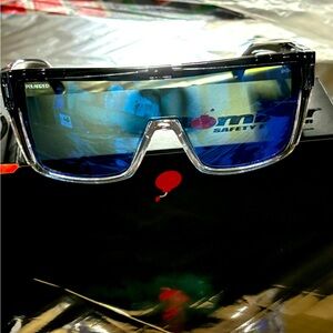 Bomber buzz polarized ANSI Z87 safety glasses- Ice blue mirror lens